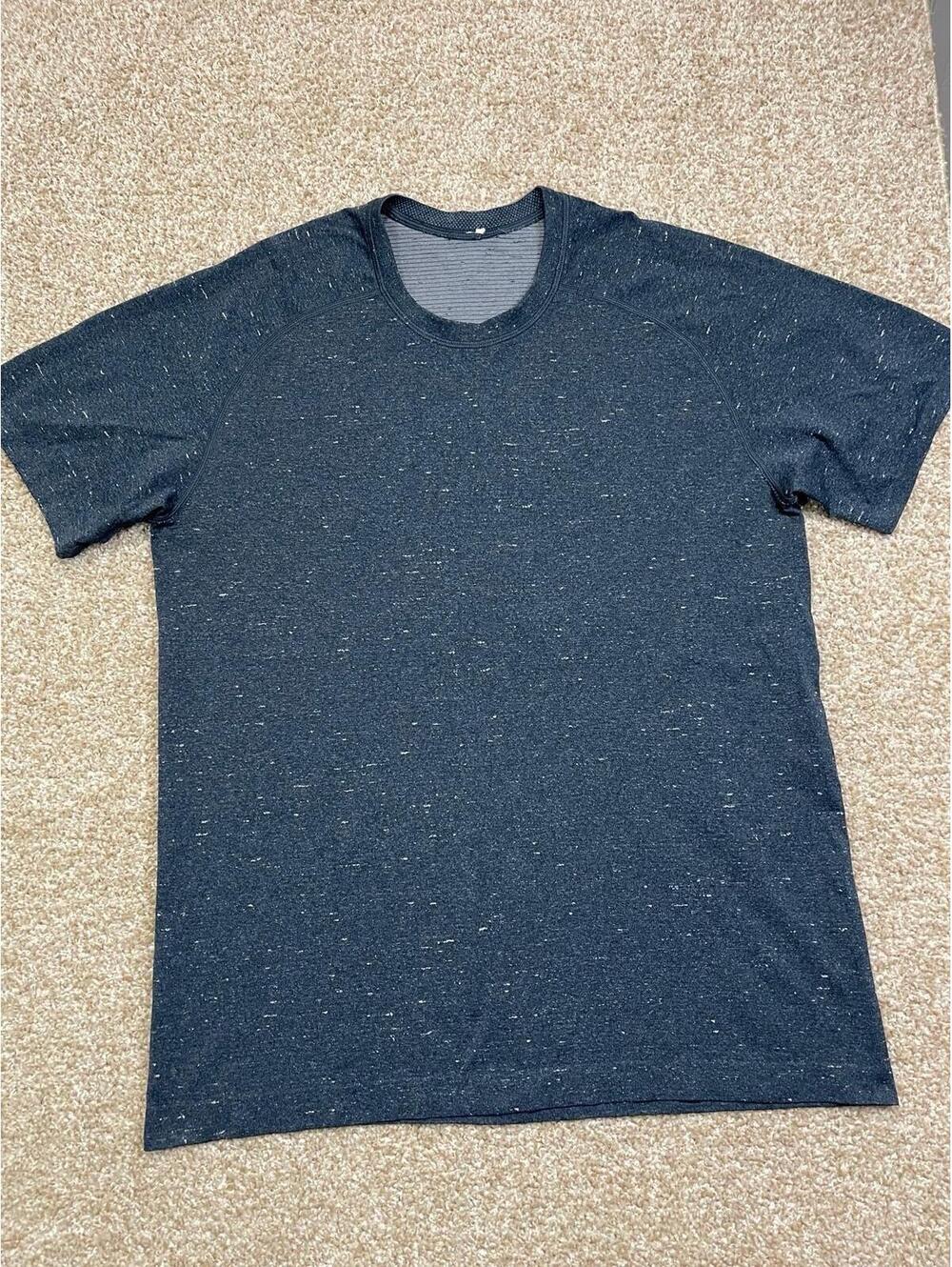 Lululemon Metal Vent 2.0 Men’s L Blue Short Sleeve Shirt Stretch Gym Run Train
